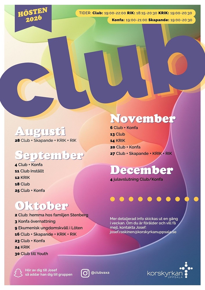 Affisch med clubs schema